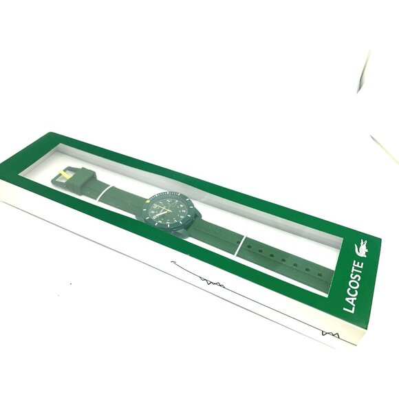 Lacoste Womens Kids Watch 2030055 Quartz Mini Tennis Green Dial Rubber Band 35mm - Picture 3 of 14